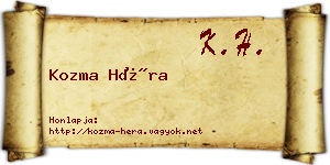 Kozma Héra névjegykártya